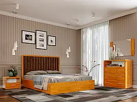 Двоспальне ліжко Глорія з металевим підйомним механізмом в спальню з натурального дерева Арбор Древ