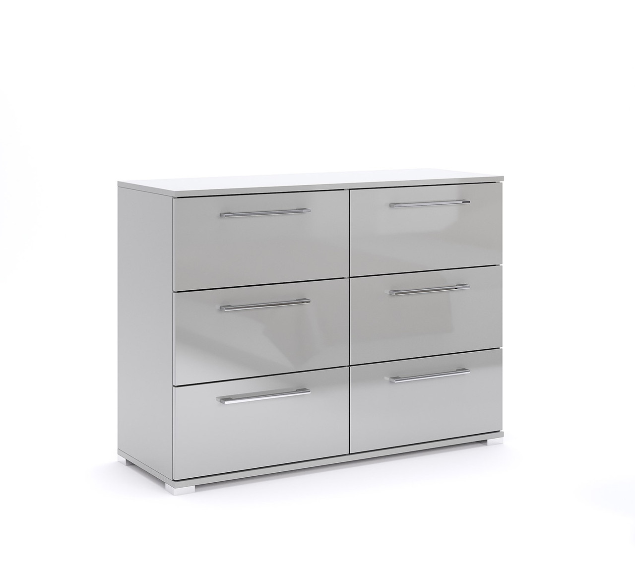 Комод 6ш 108,3 см Меггі Сірий глянець Шиншила Міро-Марк, фото 1