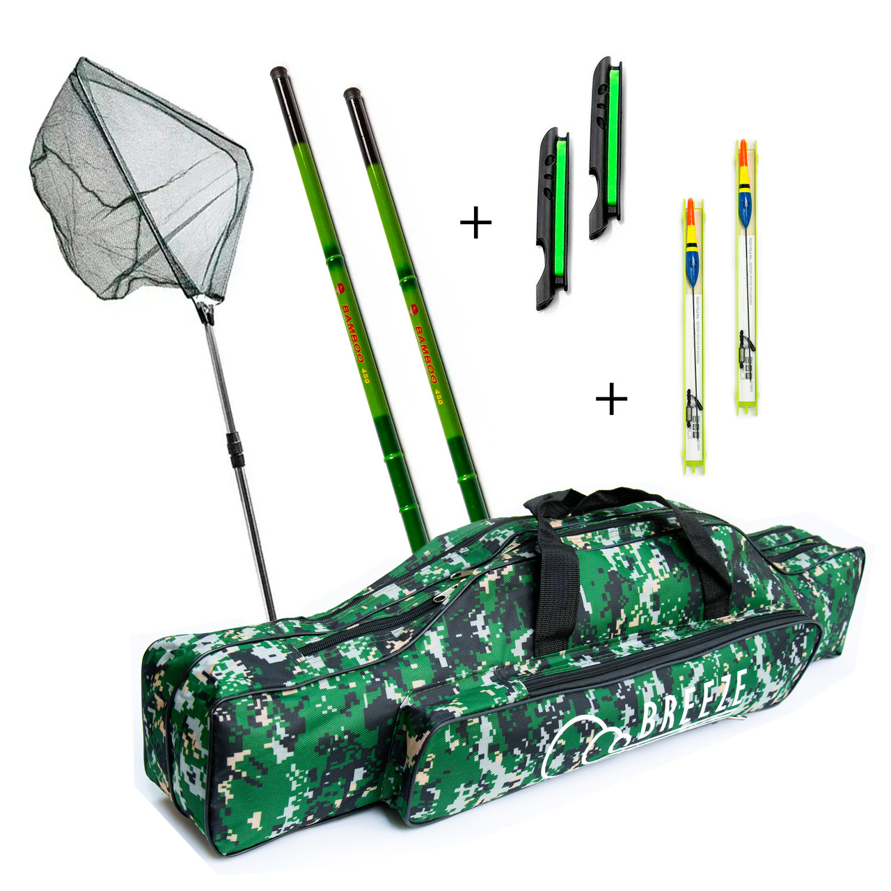 Набір BAMBOO Махова вудка Джокер 6.3м 2 шт. Підсак рибальський Чохол для вудилищ, фото 1