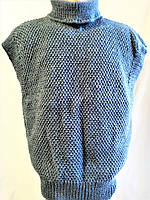 Теплая толстая вязанная жилетка на мужчину и женщину, унисекс, цвет джинс, синий, на 50 - 52 размер. Мужская