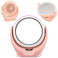 Зеркало для макияжа с подсветкой и USB, LAMP, Розовое / Настольное косметическое
