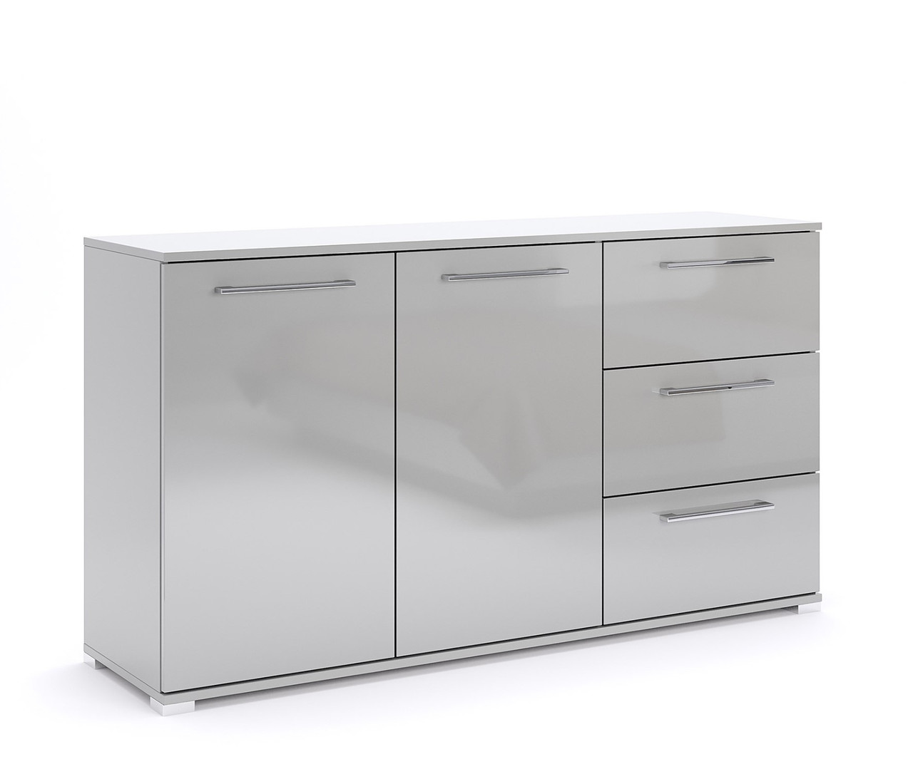 Комод 2д3ш 145,8 см Меггі Сірий глянець Шиншила Миро-Марк, фото 1