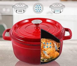 Каструля чавунна RINGEL Essen 22 см (2.9 л) з кришкою (RG-2300-22), фото 6