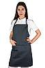Фартух Lux Form Лайт з нагрудником водовідштовхувальний для повара офіціанта бармена перукаря сірий, фото 2