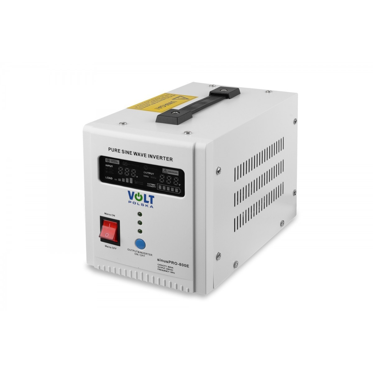 ДБЖ Перетворювач напруги Volt Polska Sinus PRO 800E 12/230V (500/800W), Інвертор джерело безперебійного живлення