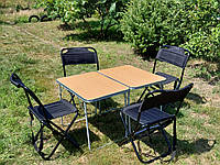 Стіл та стільці для кемпінгу "Кріпиш О2Х+4" набір меблів для пікніка, на природу, рибалку, для відпочинку