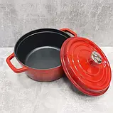 Каструля чавунна RINGEL Essen 26 см (4.8 л) з кришкою (RG-2300-26), фото 5