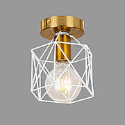 Бронзова люстра з білим плафоном лофт (56-XPR101F-1 BRZ+WH)