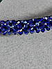 Обруч для волосся, кришталеві намистини, склярус, яскраво-синій,, фото 3
