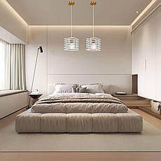 Бронзовий фігурний підвіс с білим плафоном лофт (56-PR104F-1 BRZ+WH), фото 3