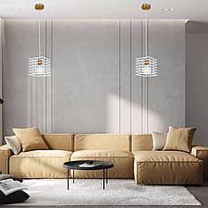 Бронзовий фігурний підвіс с білим плафоном лофт (56-PR104F-1 BRZ+WH), фото 4