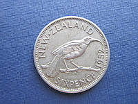 Монета 6 пенсів Новассі 1952 фауна птиця
