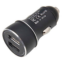 Автомобильное зарядное устройство Лидер с 2 USB 5V 4.8A 12-24V с подсветкой Black