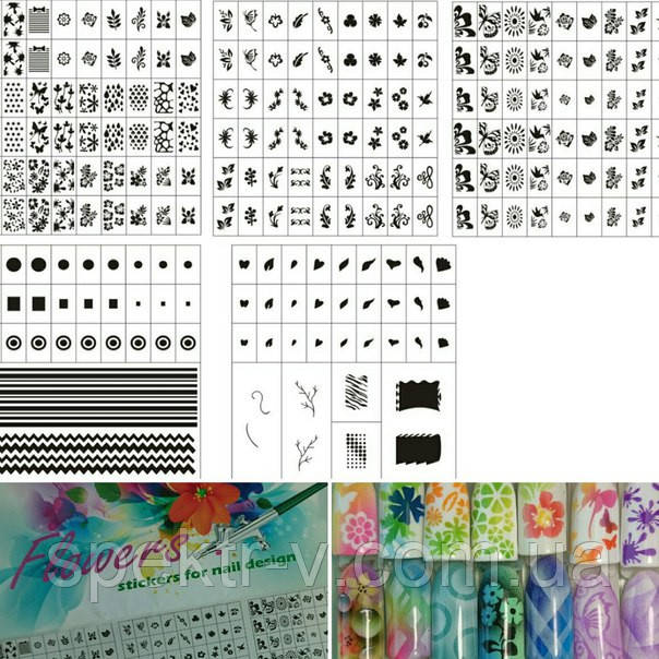 Трафарети-наклейки для nail-art "Flowers"