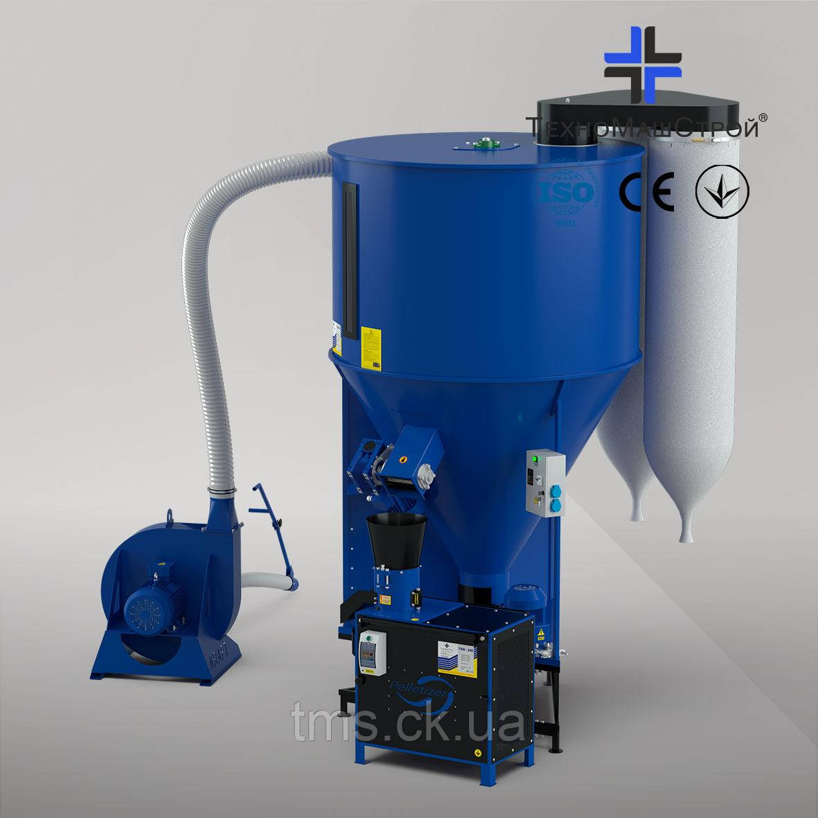 Лінія гранулювання BRIKO-1500 (зернодробарка Крафт-15+ кормозмішувач КС-1500+ гранулятор ГКМ-260)