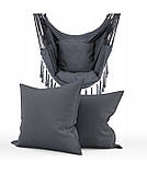 Підвісне крісло гамак бразильський стілець Heckermann + 2 подушки Dark Grey, фото 3