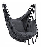 Підвісне крісло гамак бразильський стілець Heckermann + 2 подушки Dark Grey, фото 8