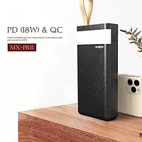 Power Bank MOXOM MX-PB31 Портативний зарядний пристрій 30000 mAh, повербанк із швидкою зарядкою PD18W+QC3.0