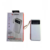 Power Bank Torima TRM-1021 Портативное зарядное устройство 20000 mAh, Повербанк с набором зарядных кабелей