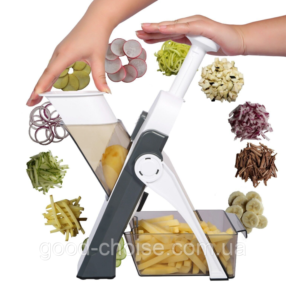 Мультислайсер для овочів Brava Spring Slicer / Ручна овочерізка слайсер для овочів / Терка