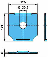 Пластина під кронштейн ресори D30,2x120x125x5