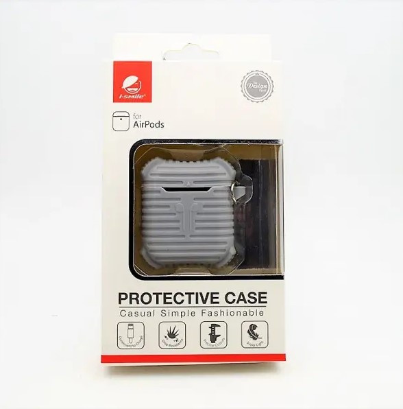 Чохол накладка I-Smile Silicon Protective Case для AirPods 1/2 Gray