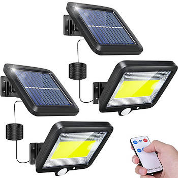 Комплект 2 шт Вуличний LED ліхтар на сонячній батареї T-09 / Світильник для вулиці / Прожектор