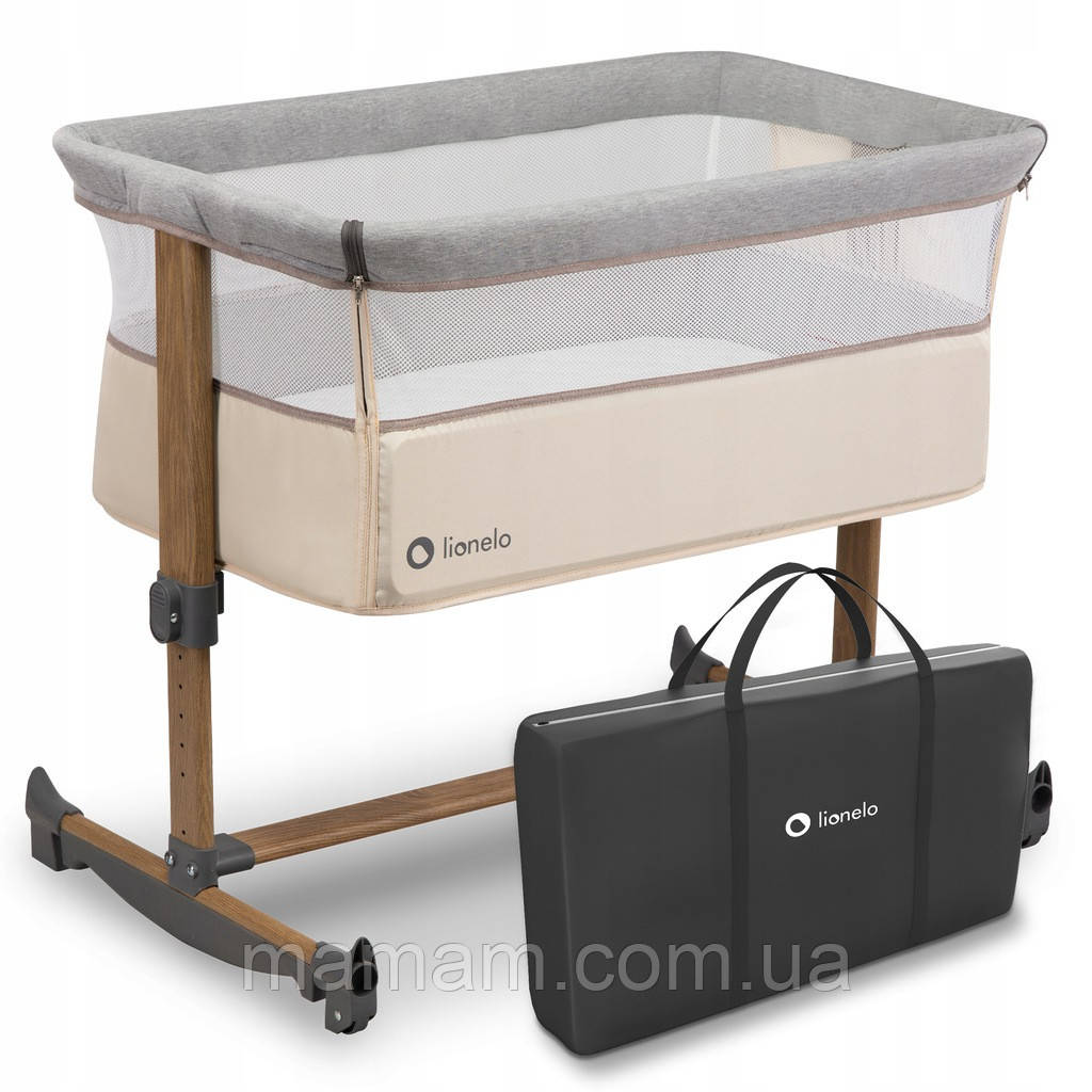 Ліжечко приставне 3в1 Lionelo Leonie Beige Sand, фото 1