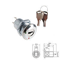 Ключ-вимикач перемикач електро замок з ключем для РЕА KS-02