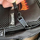 Сумка чоловіча Thrasher барсетка мессенджер через плече чорна бананка трешер. Люкс, фото 4