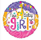 Фольгована куля "New baby girl" /комплект до дня виписки/зустрічі дівчинки (18 дюймів 42 см), фото 4