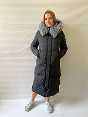 ЗИМОВА ЖІНОЧА КУРТКА З ХУТРОМ ЧОРНОБУРКИ