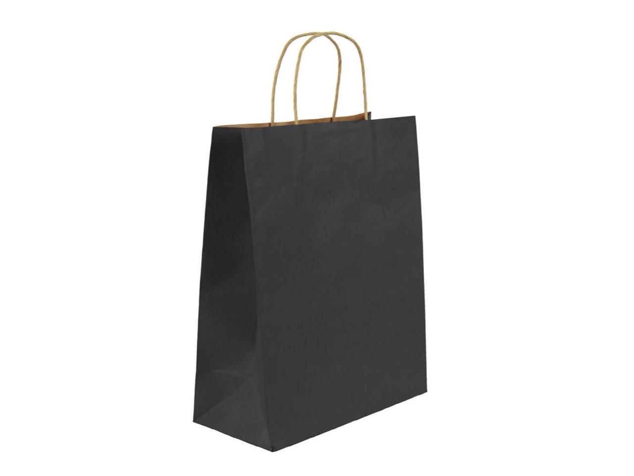 Пакет паперовий чорний з ручками 260/150/350, 80г/м2 (50шт/уп), 5уп/ящ.