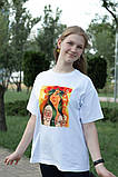Дитяча патріотична футболка з нашивкою для дівчинки з матеріалу кулір. 104-170, фото 7