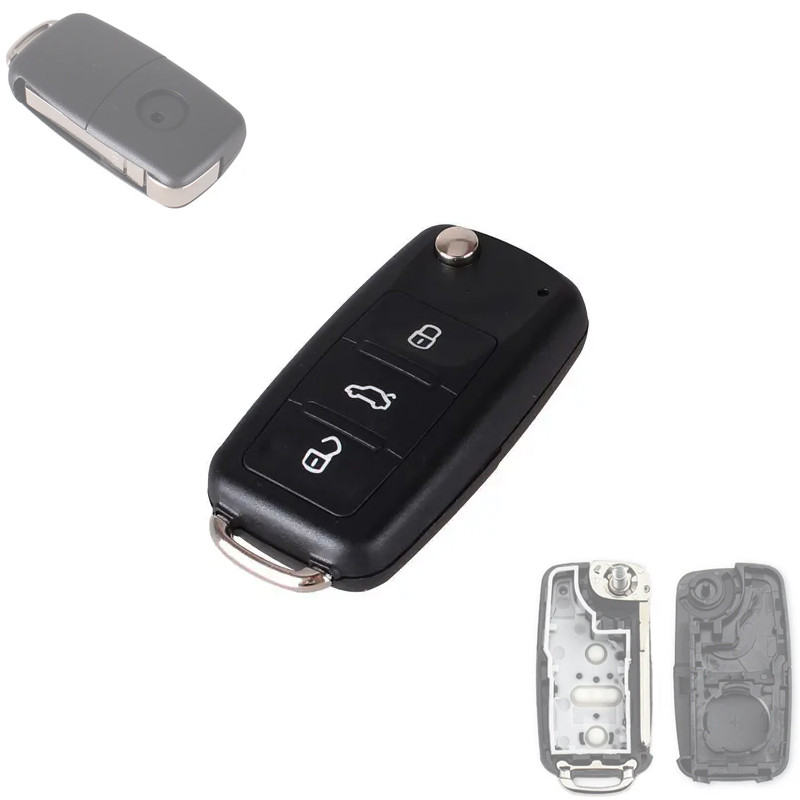 Корпус ключа Volkswagen Golf Jetta Polo Tiguan під чіп, 3кн, HU66