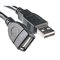 USB Кабель PowerPlant USB 2.0 AF AM, 3м, One ferrite, Black