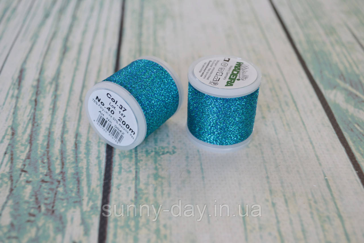 Муліне Madeira Metallic №40, колір - 37 бірюза, фото 1