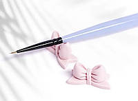 Пластиковая подставка-держатель "Бант" под маникюрные кисточки Нежно-розовый
