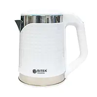 Электрический чайник BITEK BT-3118 2,2л, спиральный электрочайник 2000Вт Белый