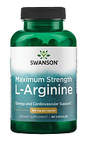 Л-аргінін максимальної сили (Maximum Strength L-Arginine) від Swanson, 850мг, 90 капсул