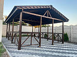 Дерев'яна альтанка 4 на 6 м, розбірна (на 20-24 осіб) "Тоуран", фото 2