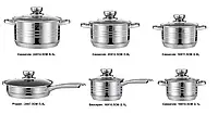 Набор посуды из нержавеющей стали Zepline ZP 075 Набор стильной посуды из 12 предметов MAS