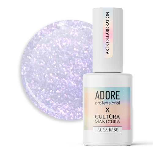 Основа-хамелеон з мікроблиском Adore Aura Base №04 Ніжно бузкова 8 мл, фото 1