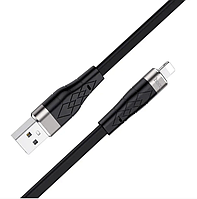 Кабель для заряджання та синхронізації HOCO USB Lightning 2.4 A в силіконовому обплетенні 1 m Black (X53)