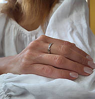 Кольцо серебряное женское колечко вставка куб.цирконий 17.5 размер серебро 925 покрыто родием 1175 1.56г