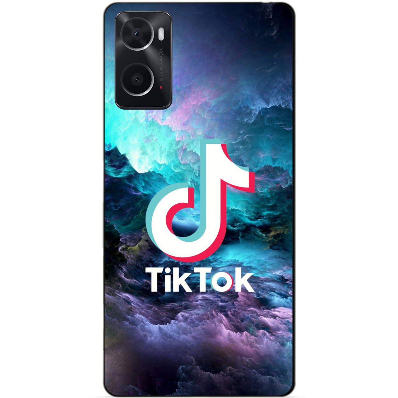 Силіконовий бампер чохол для Oppo A76/A96 з картинкою Tik Tok Тік Ток