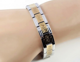 Красиві чоловічі браслети з нержавіючої сталі з позолотою