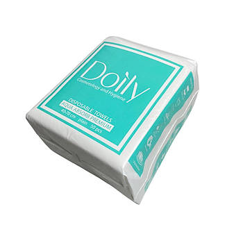 Рушники одноразові Doily AQUA Absorb 40*70 целюлоза щільність 50г/м2 50 шт/пач. білі гладкі