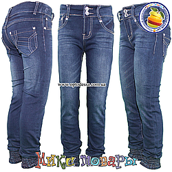 Джинси з манжетам на штанині для дівчаток від 6 до 11 років (16005)