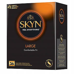 Презервативи SKYN LARGE / KingSize 36 безлатексні великого розміру XL ширші та довші